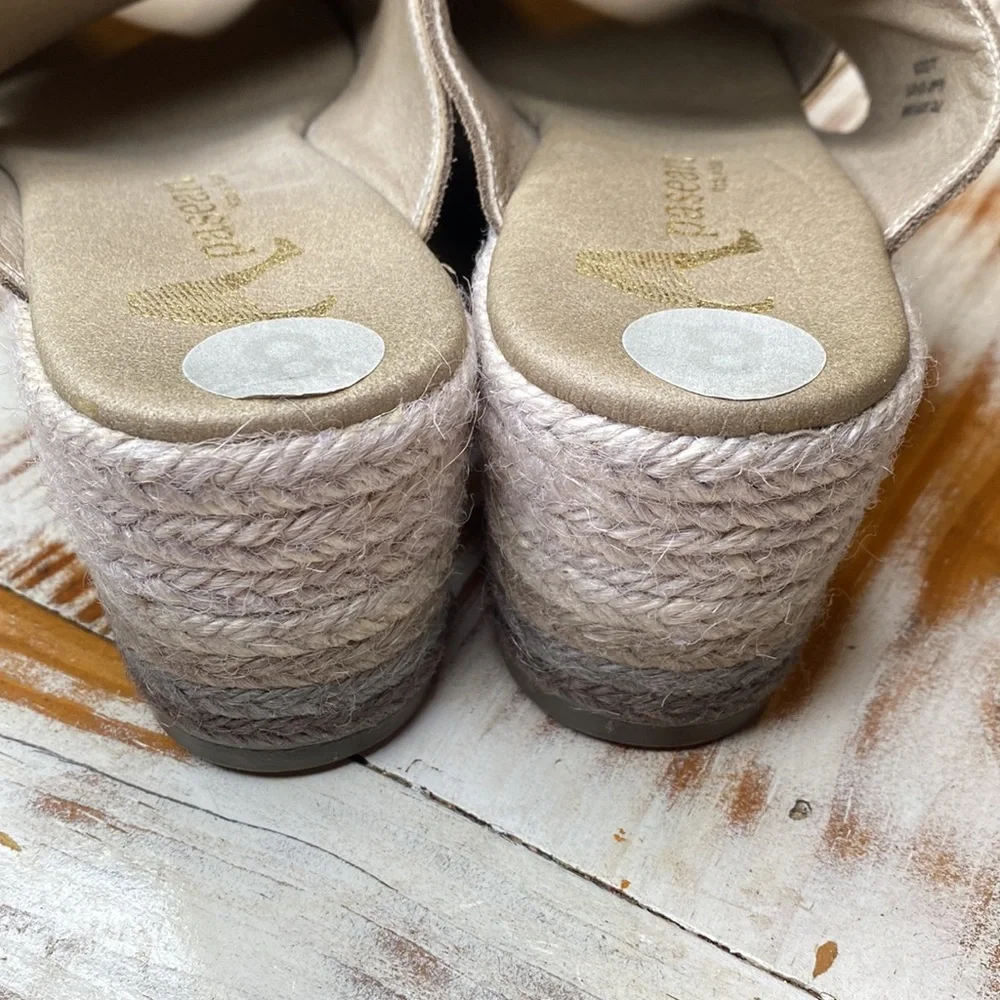 Paseart Espadrille Suede Slip-On Platform Sandal Size 8 Excellent Condition